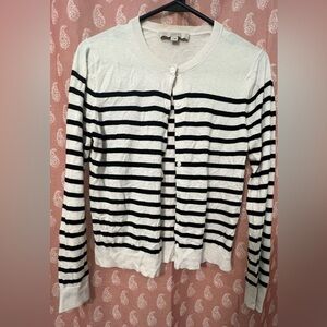 Ann Taylor LOFT Striped Cardigan/ Color Black And White/ Size Small